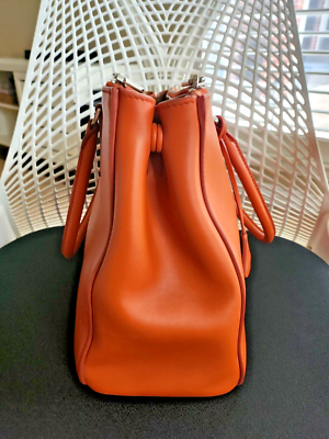 PRADA Galleria Orange Leather Tote Bag | eBay