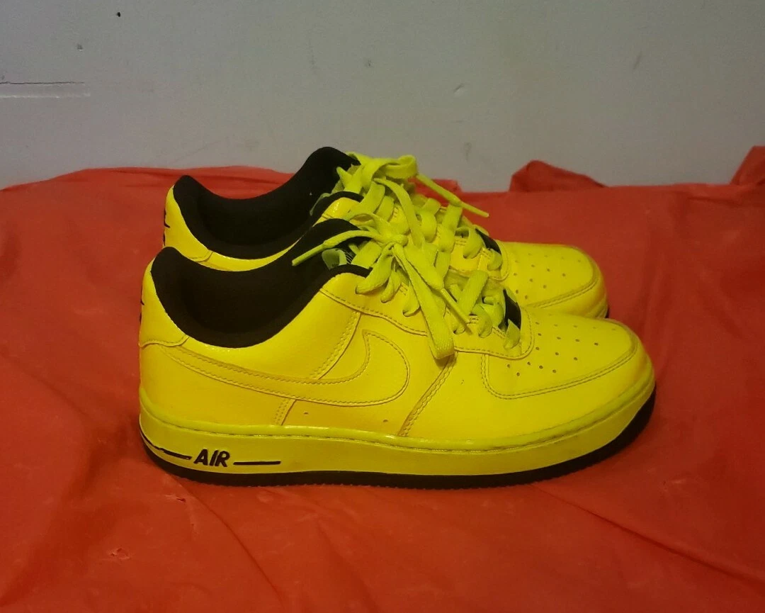 Nike Air Force 1 AF1 Neon Volt Yellow Black Youth 4Y Sneakers 596728-702  Good