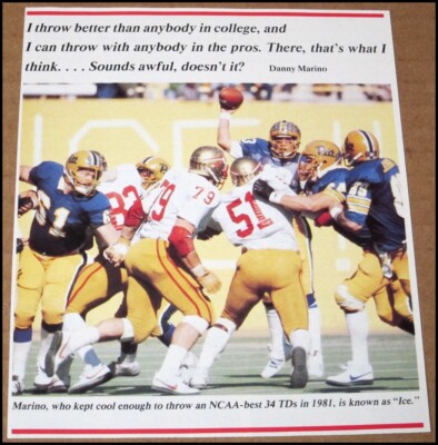 1982 Dan Marino SI Photo Clipping Pittsburgh Panthers Pitt QB 4.5''x5.5''