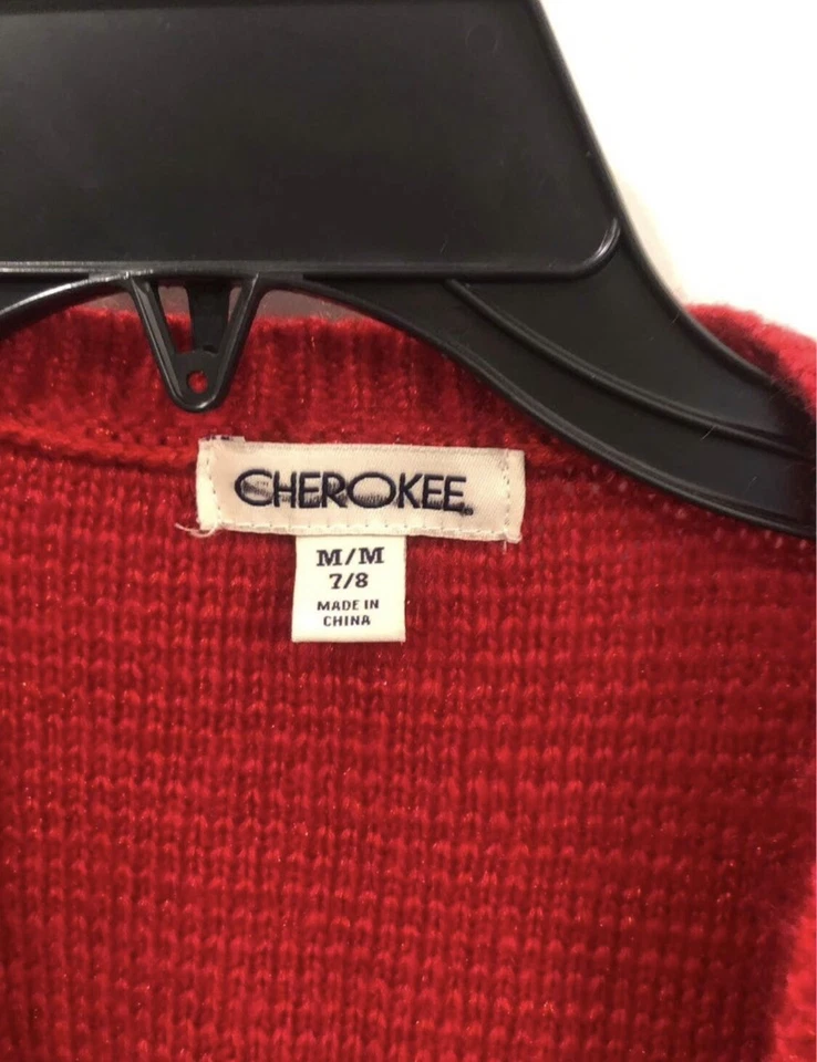 Suéter Cherokee Niñas Talla M 7/8 Rojo Metálico Sku WR Sin Botones Ni Cierre Foto 2 de 4