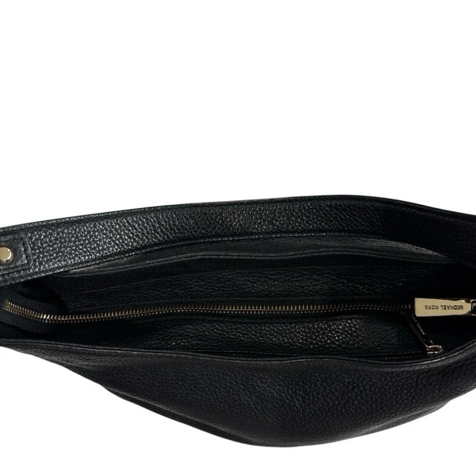 Сумочка-хобо Michael Kors черная наплечная сумка Bedford шагреневая кожа подпоясанная - Изображение 4 из 4