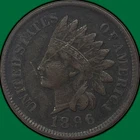 1896 Indian Head Cent Extremely Fine XF Coin, Damaged #39605