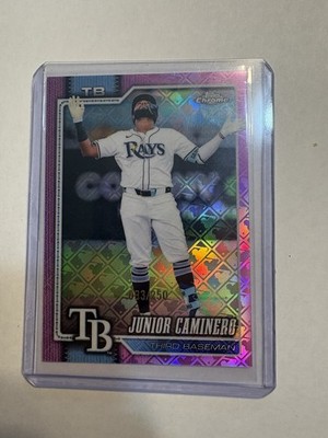 2026 Topps Chrome Logofractor Junior Caminero /250 Pink Refractor #130 TB Rays