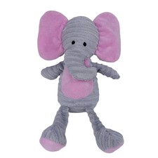 Chickpea Gray Pink Ribbed Elephant Plush 10  Soft Stuffed Animal Baby Lovey Toy
