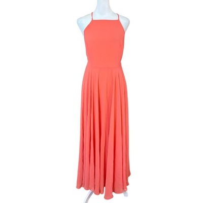 Lulus Mythical Kind of Love Coral Pink Maxi Dress Long Gown Size Medium