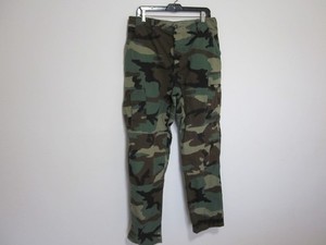 Vintage Military Hot Weather Pants Medium Long 50% Cotton Woodland BDU F