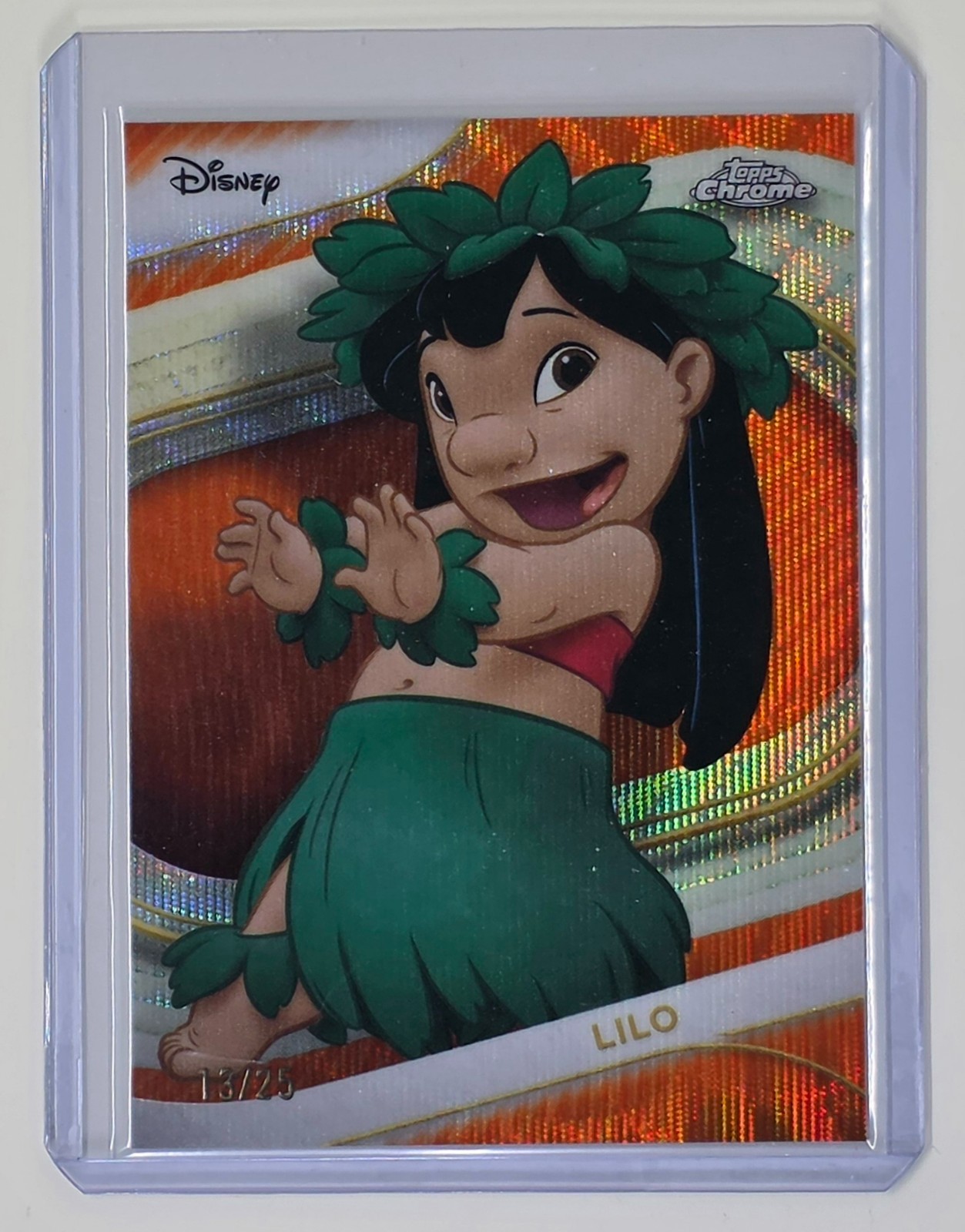 Stitch 2025 Topps Chrome Disney #200 Orange Refractor /25 Price