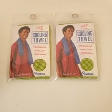 Cooling Towel Lime Green Black Print Performance Reusable 12 x 40" Towel set 2
