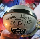 TOM FLORES SB XV XVIII Champs Autographed Oakland Raiders Mini Helmet