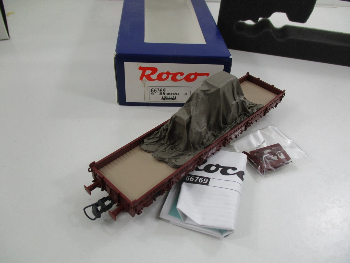 ROCO HO 47165 WAGONS PLAT A RANCHERS K50 OBB Ep.III AVEC AUTOCAR SAURER