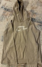 Nike Beige Kids XL Pullover Fleece Hooded Logo Kid  s Hoodie