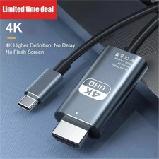 USB C to HDMI Cable 4K 60Hz Type-C to HDTV Adapter 2m Braided Screen Mirroring