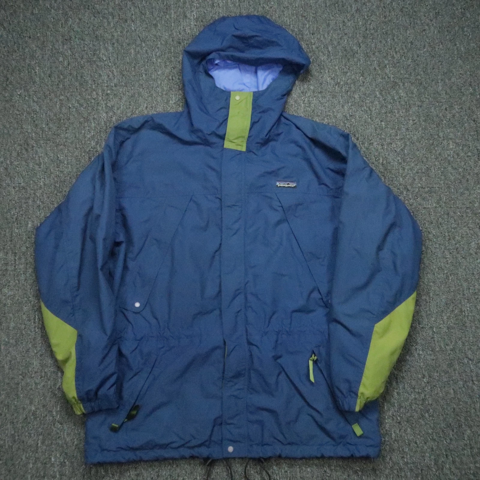VINTAGE Patagonia Jacket Mens Large Blue F1 Mountain Storm Full Zip Lined Hooded