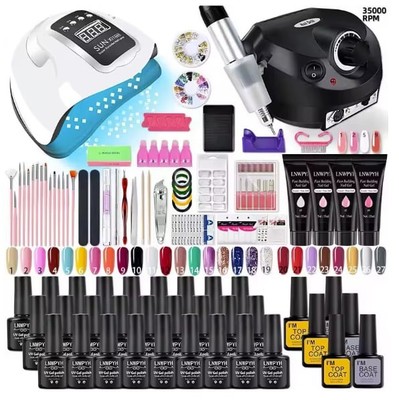 Nail Polish Kit Acrylic Nail Kit Poly Nail Gel Set With Nail Lamp Nails Extensio