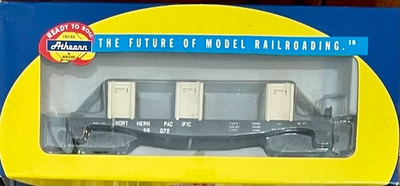 #ad Athearn RTR HO 92167 NORTHERN PACIFIC 40#x27; Flat Car WITH LOAD NP 69072 $39.99