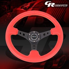 Nrg 350mm 3 Deep Dish Spoke Red Leather Grip Racing Steering Wheel Replacement Nrg 350mm 3 Deep Dish Spoke Red Leather Grip Racing Steering Wheel Replacement