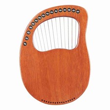 Walter.t 16-String Wooden Lyre Harp Metal Strings Mahogany Solid Wood String