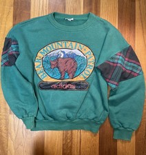Vintage 1980's Adidas Bear Mountain Patrol Sweatshirt Green Women’s Small