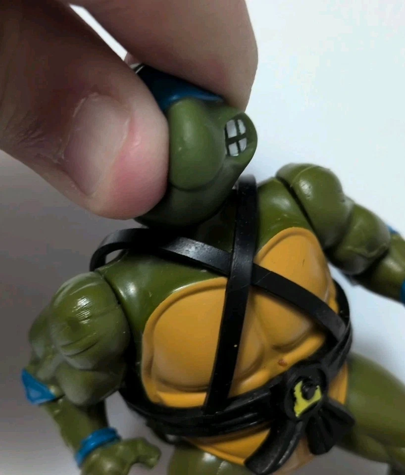 100% Completo Casi Nuevo-Como Nuevo De Colección Leonardo Cabeza Suave 1988 TMNT Tortuga Ninja 10 Espaldas Foto 2 de 4