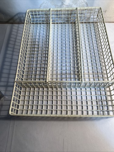 Vtg Silverware Utensil Tray Drawer Organizer 14”X 10”Rubber Coated Wire