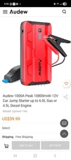 AUDEW 10800mah 1000A Car Jump Starter Charger Battery Car Starter USB LED