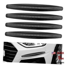 4 PCS Car Bumper Guard Strip, Anti-Collision Carbon Fiber Auto Front 4PCS Black
