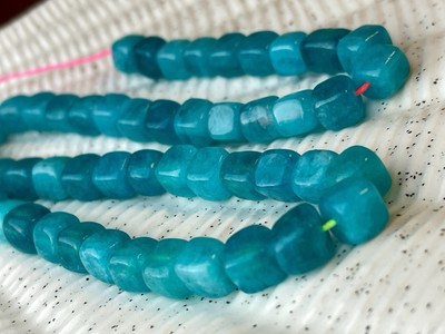 Edelstein Perlen Würfel quadratisch 6 mm Quarz bunt Schmuckherstellung hellblau