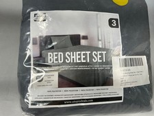 Utopia Bedding Twin XL Sheet Set 3 Pcs Fitted Flat Pillow Case Charcoal Gray NIP