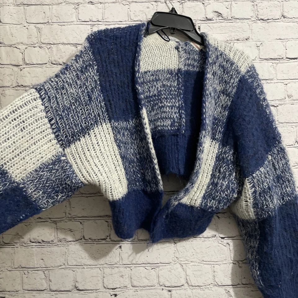 Cárdigan Urban Outfitters BDG Fisherman Recortado Manga Larga Azul Bloque Talla XS Foto 3 de 4