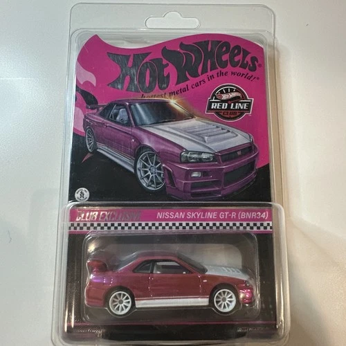 Hot Wheels RLC Red Line Club PINK Nissan Skyline GT-R BNR34