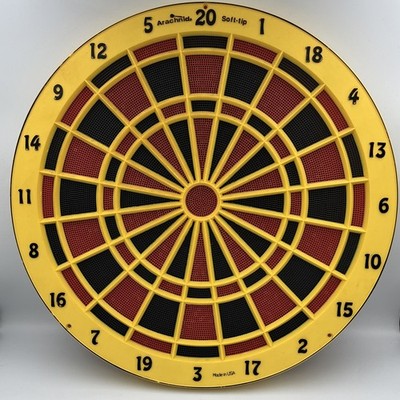 Vintage Arachnid 18'' Dart Board Soft Tip Indoor/Outdoor Made In USA No Cracks
