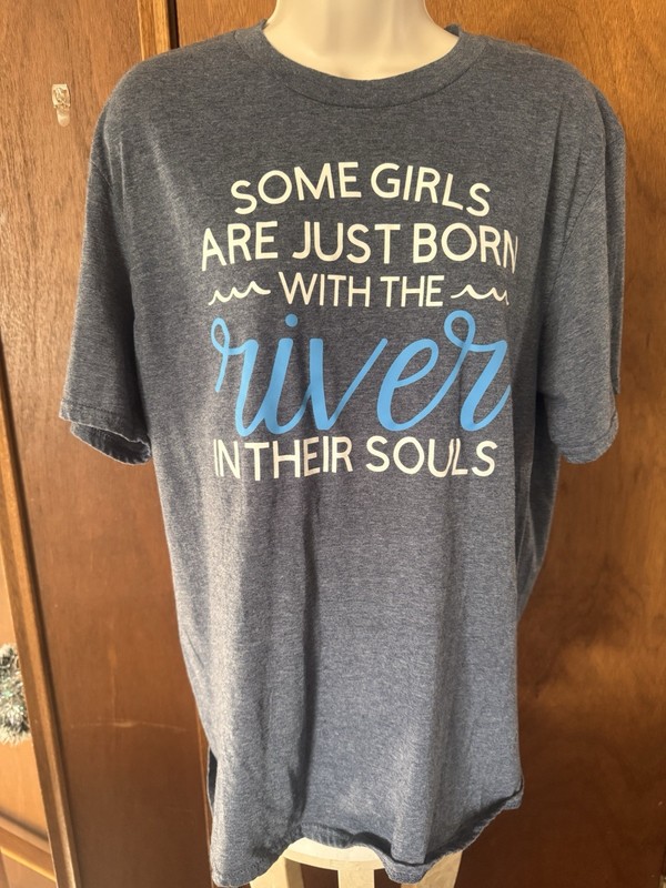 Anvil Blue Lightweight Graphic Crew Neck Short Sleeve T-Shirt Women’s L