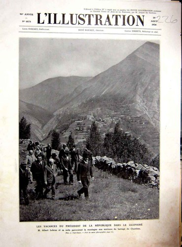 Original Old Vintage Print Dauphine Lebrun Chambon Mountain French 1936 20th