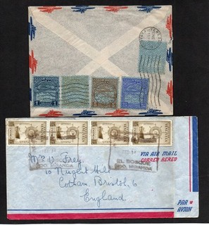 VENEZUELA 1930 E 1948 STORIA POSTALE DUE COPERTINE CON CD CARACAS