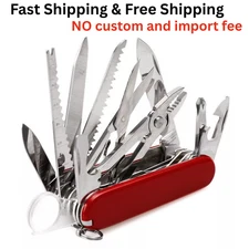 Swiss / Navy Style Pocket Knife Multi Tool 	Red, Black, Brown