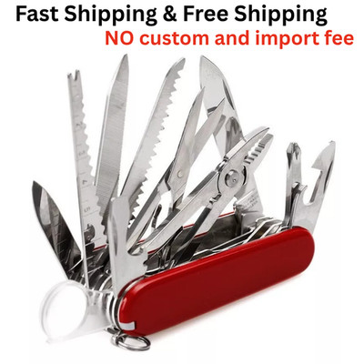 Swiss / Navy Style Pocket Knife Multi Tool 	Red, Black, Brown