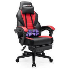 Bossin MDXG-CFT0060 Gaming Chair with Footrest, Adjustable Reclining Backrest,