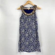Ann Taylor Loft Women’s Petites Dress Size 4P Blue Embellished Sleeveless