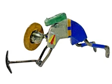 Felguerez MCM Metal Figurine Man Holding Tool for Mining / Mountain Climbing