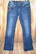 Miss Me Women's Easy Bootcut Embellished Pocket Flaps Blue Jeans 26x33