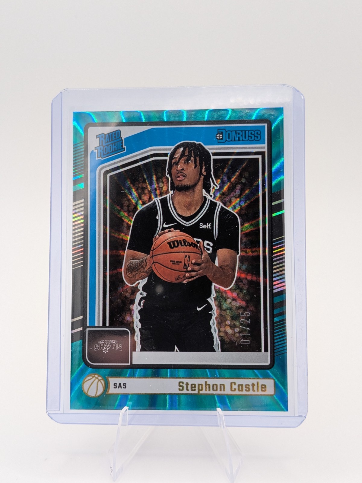 2024-25 Panini Donruss - Rated Rookie Stephon Castle #244 Holo Teal Laser #01/25