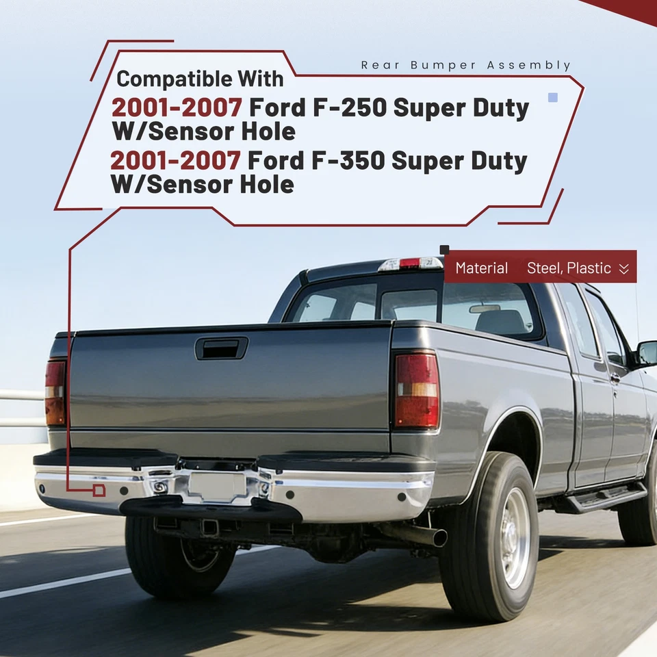 For Ford F250 F350 F450 Super Duty 1999-2007 Complete Rear Step Bumper Assembly Foto 2 de 4