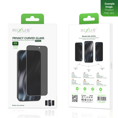 Rixus Privacy Full Curved Edge Tempered Glass For iPhone 15 Pro Max