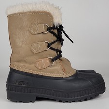 Sorel Unisex Youth Brown Leather Boots Size 5