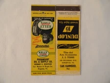 Kingston Pennsylvania automotive Kelly Springfield Dunlop Tires matchbooks