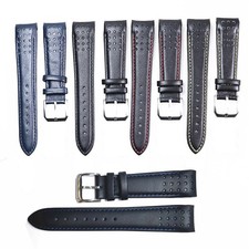 21mm For Seiko Sportura Chronograph / Kinetic Leather Watch Band Starp + pins