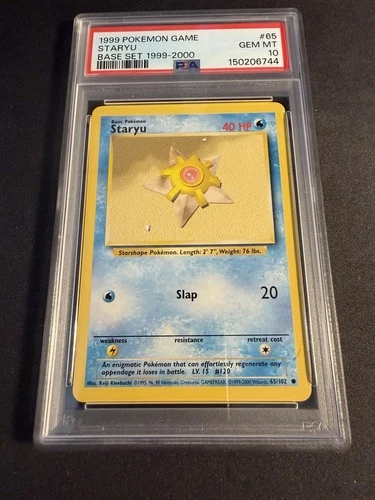 1999 POKEMON BASE SET 1999-2000 “4TH PRINT” #65 STARYU PSA 10
