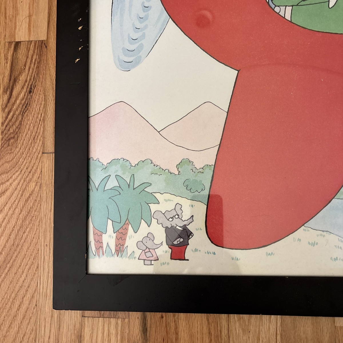 Babar En Avion Laurent de Brunhoff Limited Poster 30” x24” + Frame