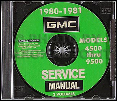 1980-1981 GMC Truck 4500-9500 Reparatur Shop Manuell CD Astro General Brigadier