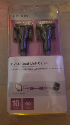 Bellkin dvi-d dual link cable 10 Feet 10ft New Sealed Box